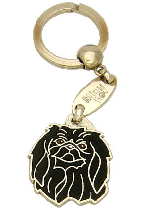 Pequinês preto - pet ID tag, dog ID tags, pet tags, personalized pet tags MjavHov - engraved pet tags online